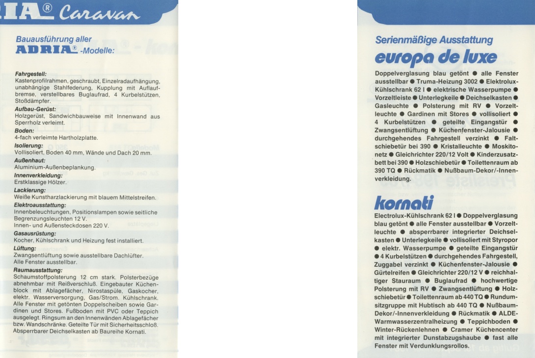 Adria 1985 Preisliste 02 06