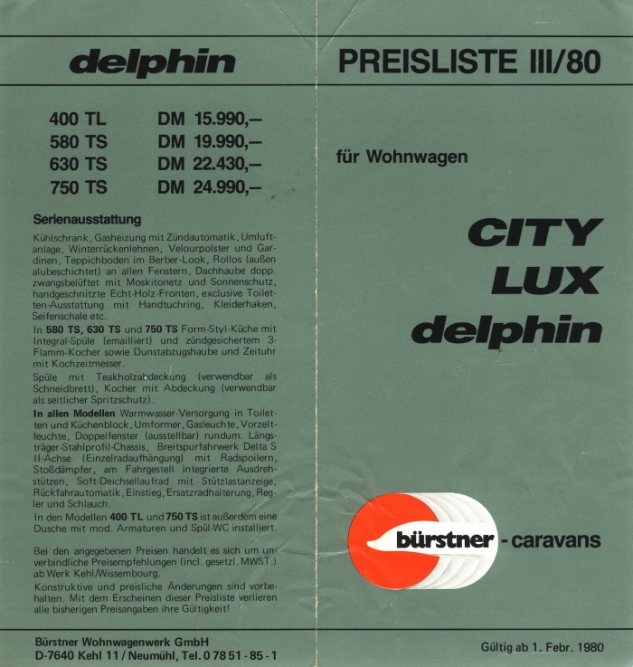 Brstner 1980 Preisliste  III-80 0104