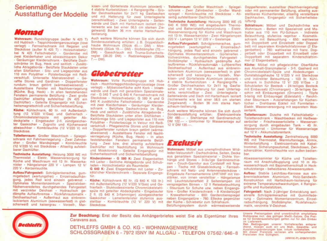 Dethleffs 1977 Preisliste 04