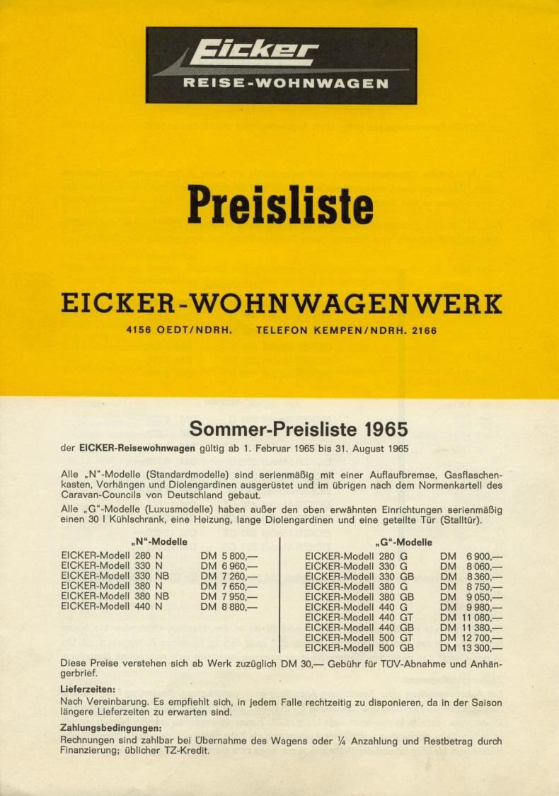Eicker 1965 Preisliste 01