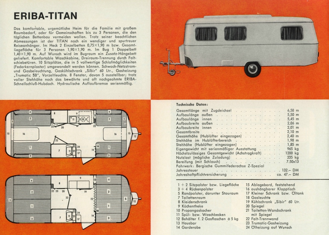 Eriba 1965 Reiseanhnger fr Ferntouristik 10