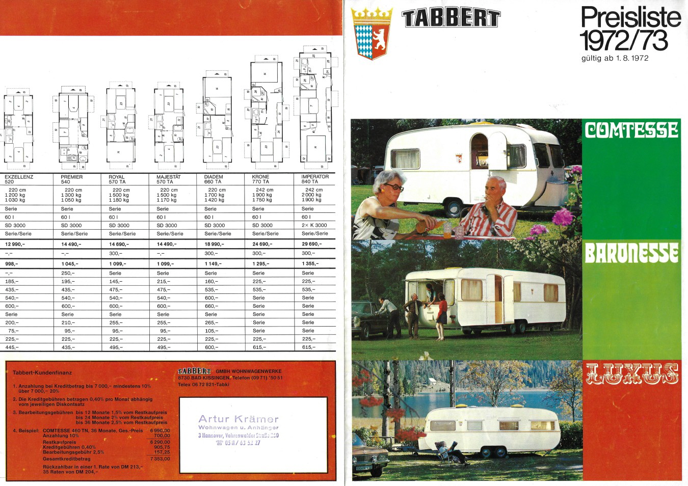 Tabbert 1973 preisliste (1)